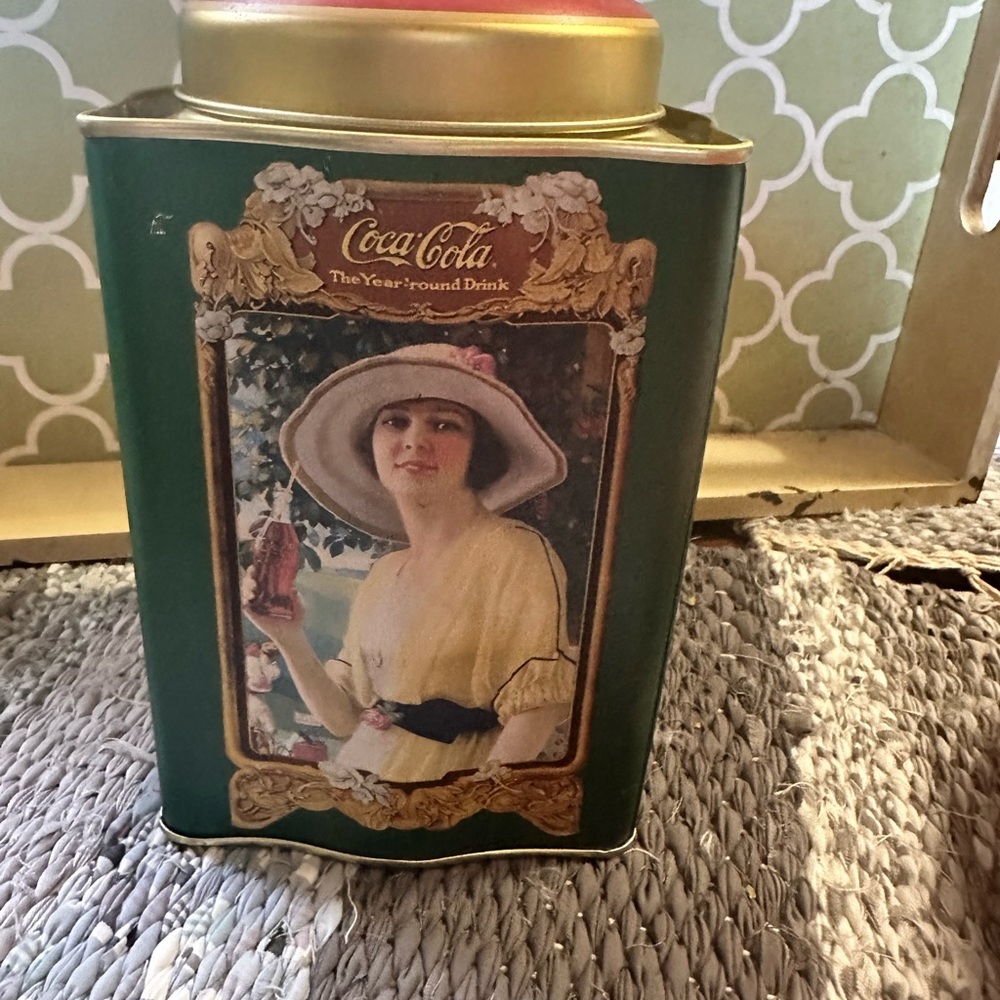 Coca-Cola Vintage Tin with Lady in Hat